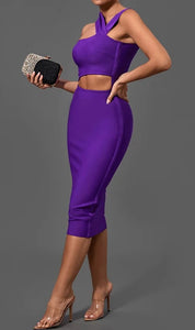 Miss Purple Jam Midi Bandage Dress-Dresses-Secret Closet