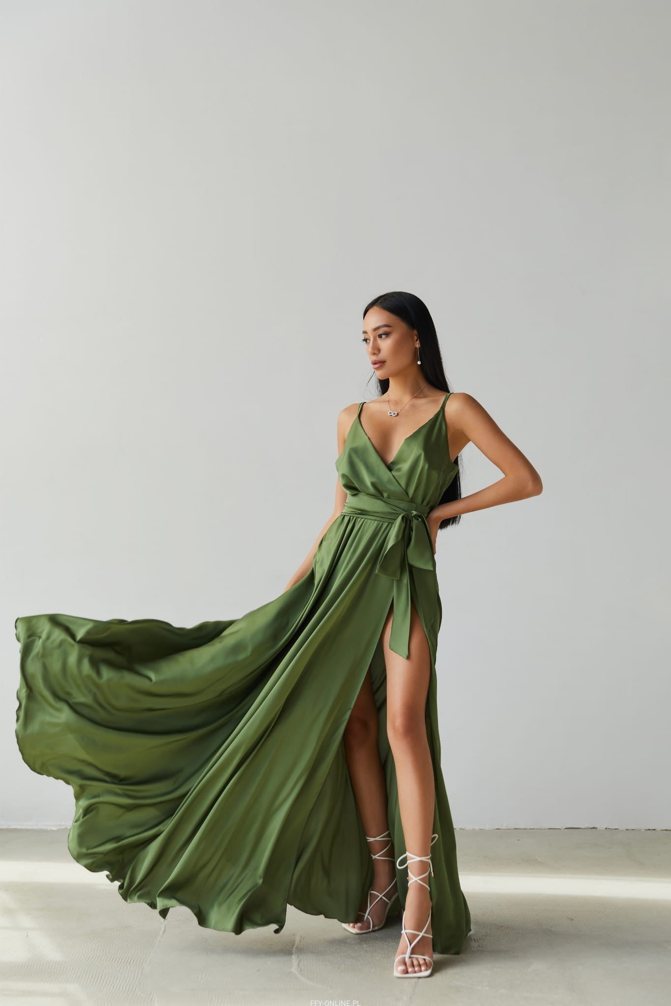 Miss Lilia Maxi Satin Dress-Dress-Secret Closet