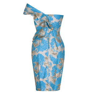 One Shoulder Sleeveless Frill Midi Bodycon Dress-Dresses-Secret Closet