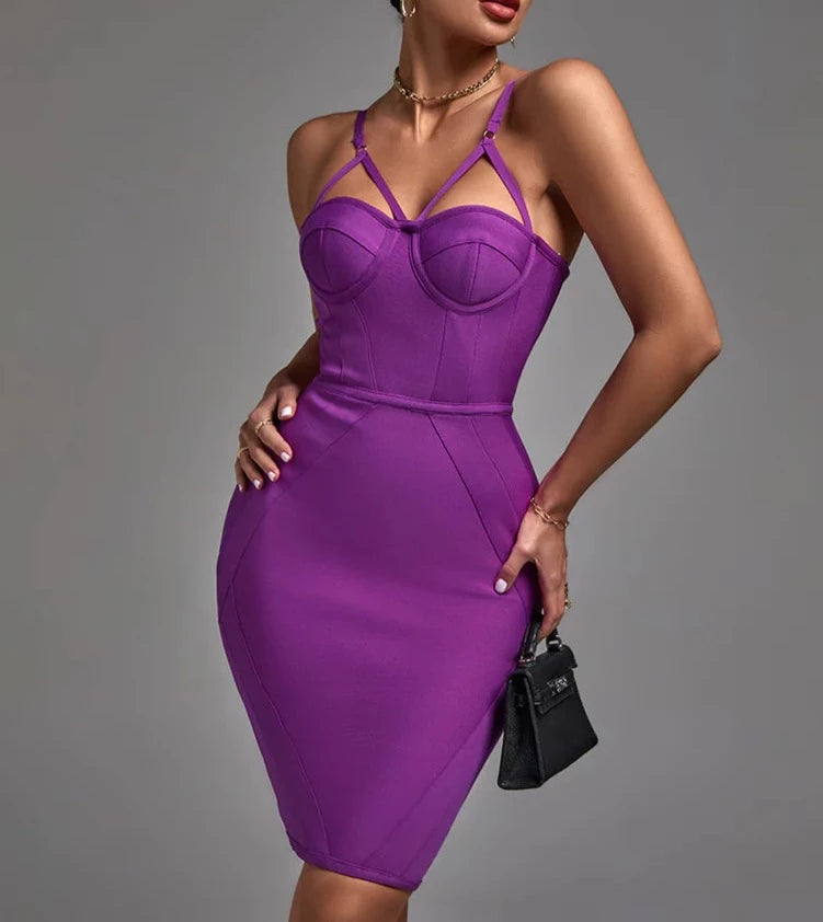 Miss Purple Rain Bandage Dress-Dresses-Secret Closet