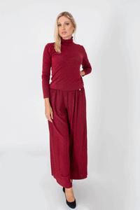 Lurex Wide Leg Pants-Pants-Secret Closet
