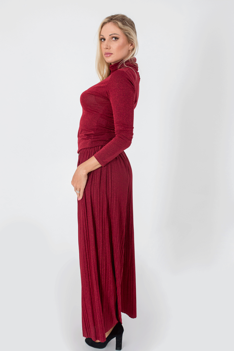 Lurex Wide Leg Pants-Pants-Secret Closet