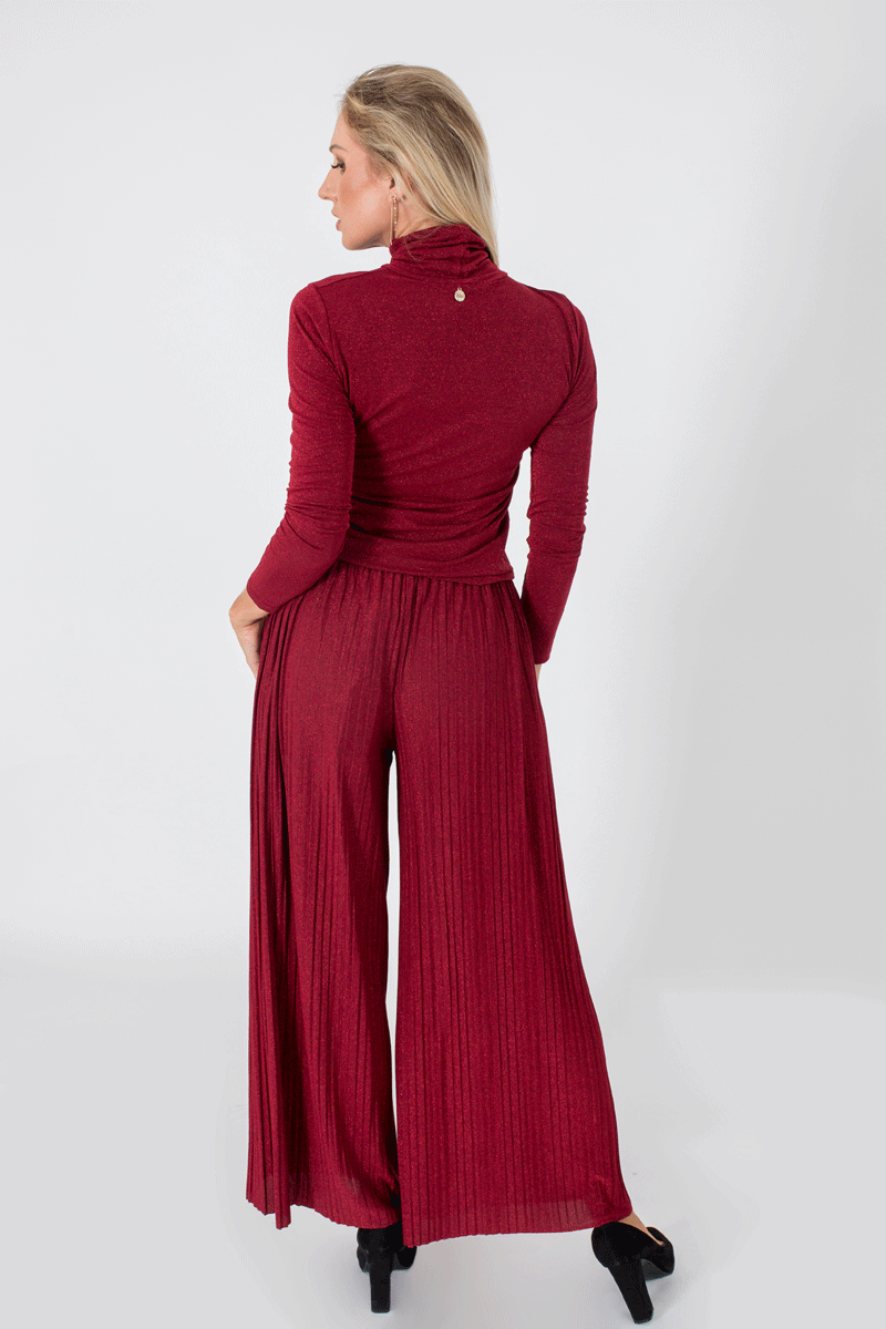 Lurex Wide Leg Pants-Pants-Secret Closet