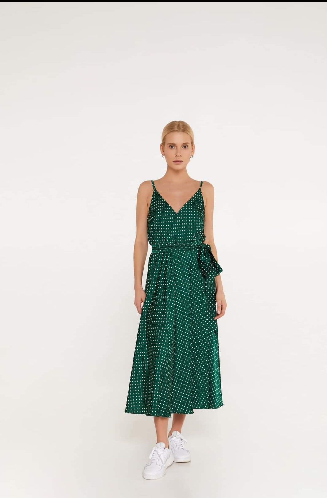 Miss Polkadot Midi Satin Dress-Dress-Secret Closet