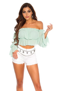 Denim White Shorts-Pants-Secret Closet