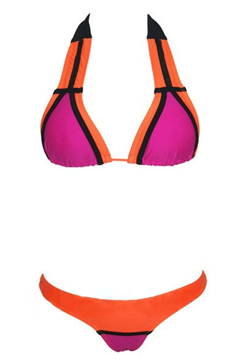 Two-Piece Bikini Beach Splice Split Swimsuit-Bikini-Secret Closet