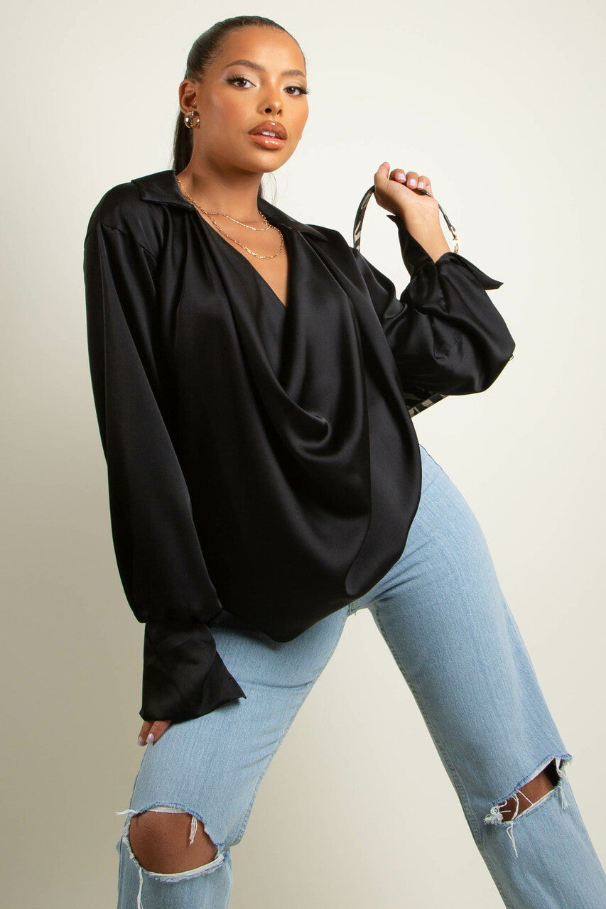 Satin Blouse-Top-Secret Closet