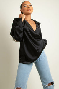 Satin Blouse-Top-Secret Closet