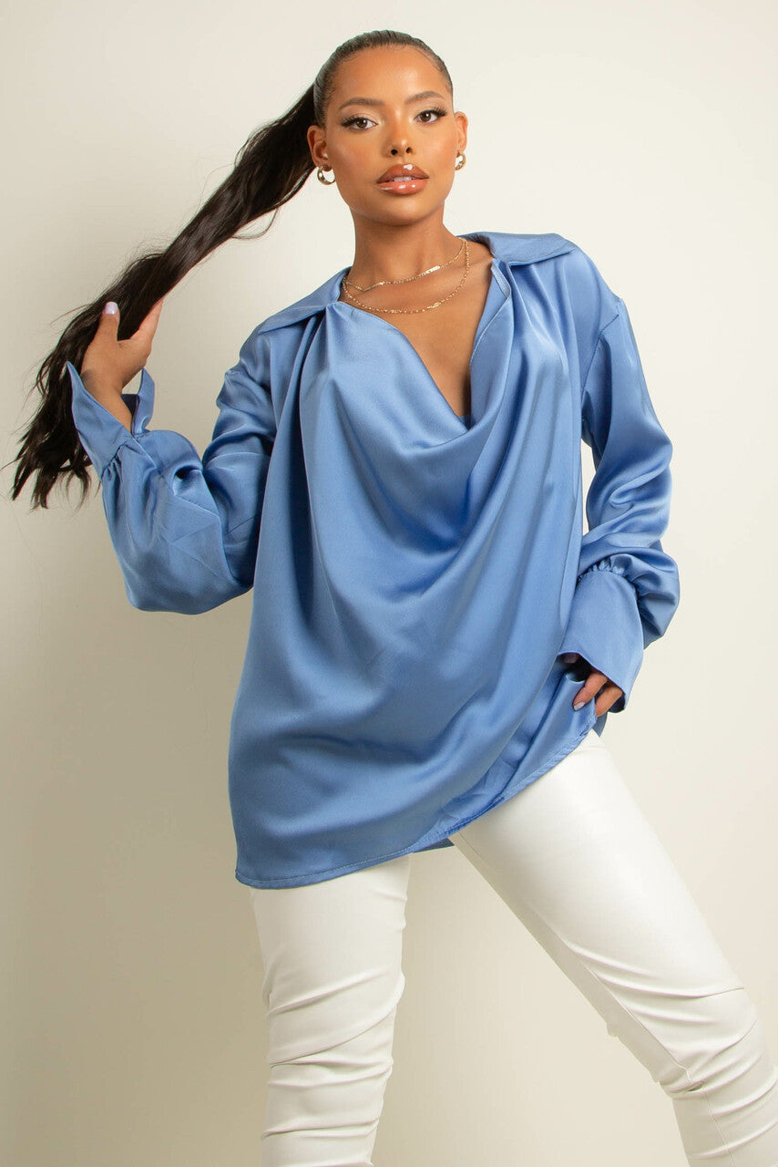 Satin Blouse-Top-Secret Closet