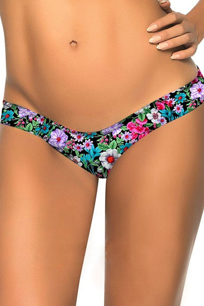 Flower Pattern Lown Waist Swimwear Panty/String-Swimwear-Secret Closet