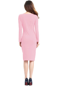 Long Sleeve Pencil Dress-Dresses-Secret Closet