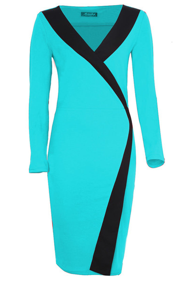 Long Sleeve Pencil Dress-Dresses-Secret Closet