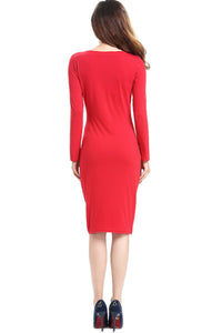 Long Sleeve Pencil Dress-Dresses-Secret Closet