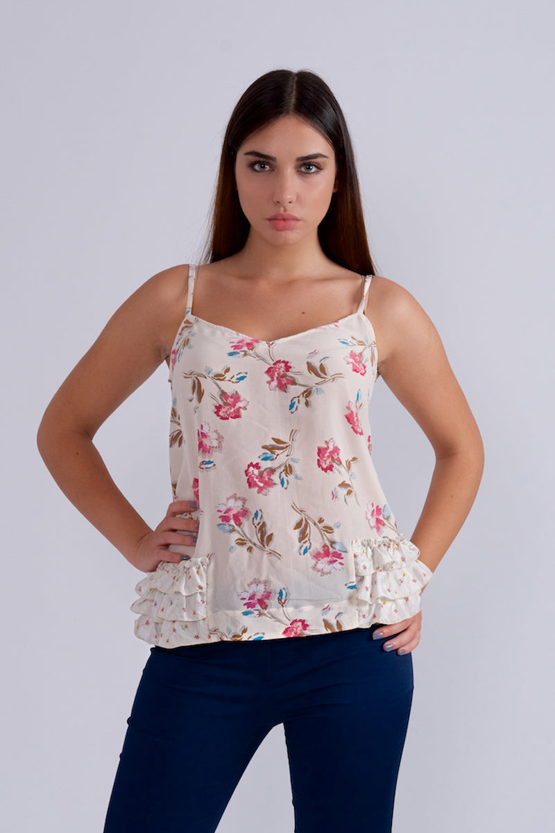 Silk Floral Top By Mauro Grifoni-Tops-Secret Closet