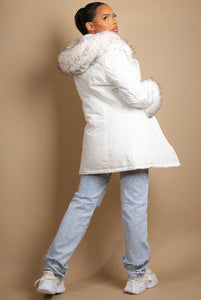 Parka Coat With Fur Hood And Cuffs-Jacket-Secret Closet