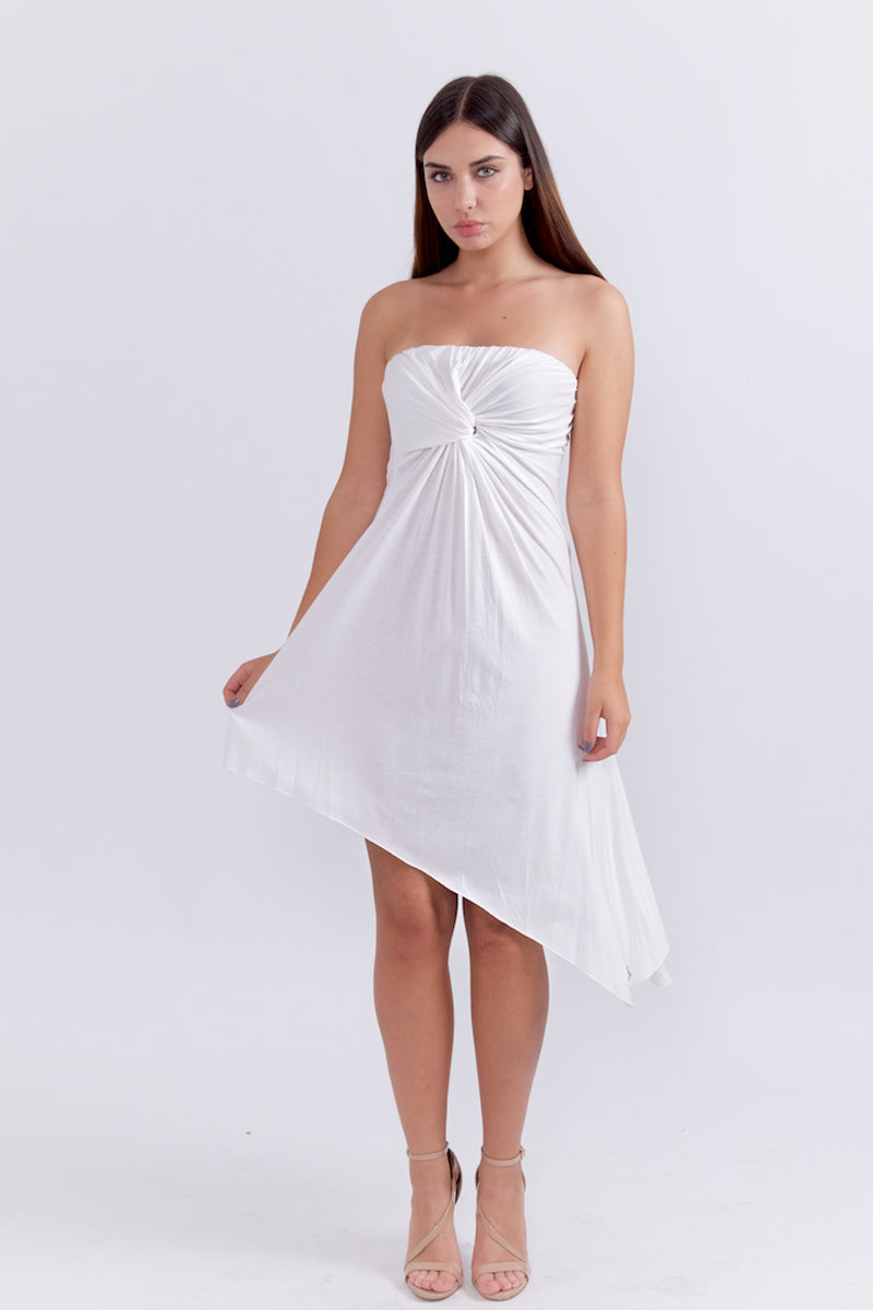 Asymmetric Strapless Dress By Oro Pagoda-Dress-Secret Closet