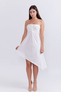 Asymmetric Strapless Dress By Oro Pagoda-Dress-Secret Closet