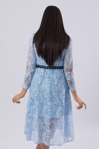 Embroidered Skater Dress-Dresses-Secret Closet