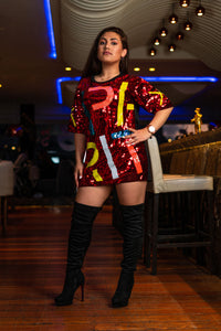 Mini Sequin T-Shirt Dress-Tops-Secret Closet