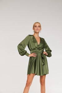 Chayanne Satin Dress-Dress-Secret Closet