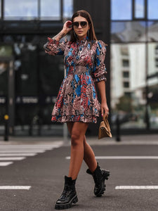 Lilien Abstract Print Dress-Dress-Secret Closet
