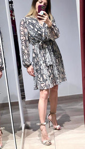 Grey Python Print Dress-Dress-Secret Closet