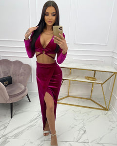 Aria Velvet Matching Set-Two Set-Secret Closet