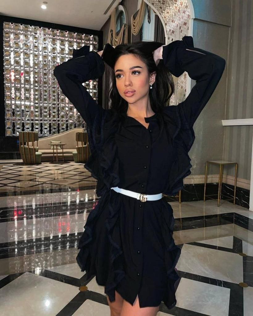 Puff Sleeve Belted Mini Shirt Dress-Dress-Secret Closet