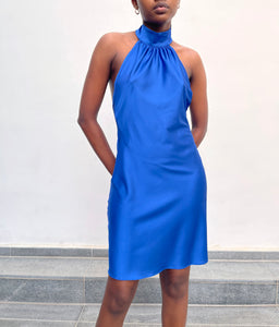Satin Halter Neck Dress-Dress-Secret Closet