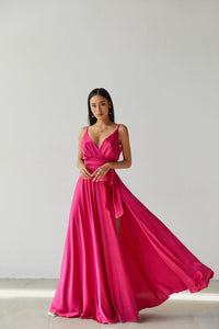 Miss Lilia Maxi Satin Dress-Dress-Secret Closet