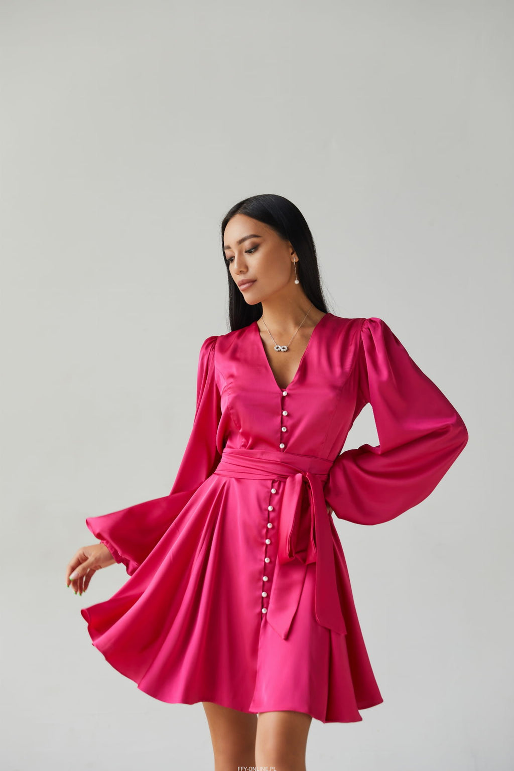 Miss Egoista Satin Dress-Dress-Secret Closet