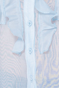 Frill Detail Short Sleeve Blouse-Tops-Secret Closet