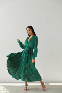 Miss Polkadot Maxi Satin Dress-Dress-Secret Closet
