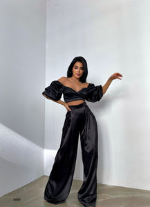 Satin High Waist Pants-Pants-Secret Closet