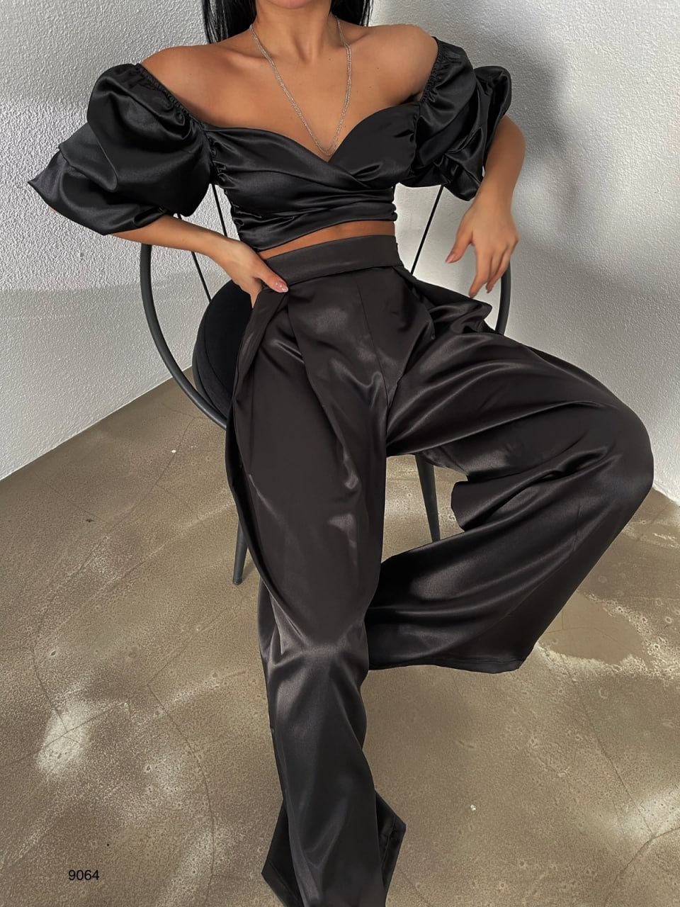 Satin High Waist Pants-Pants-Secret Closet