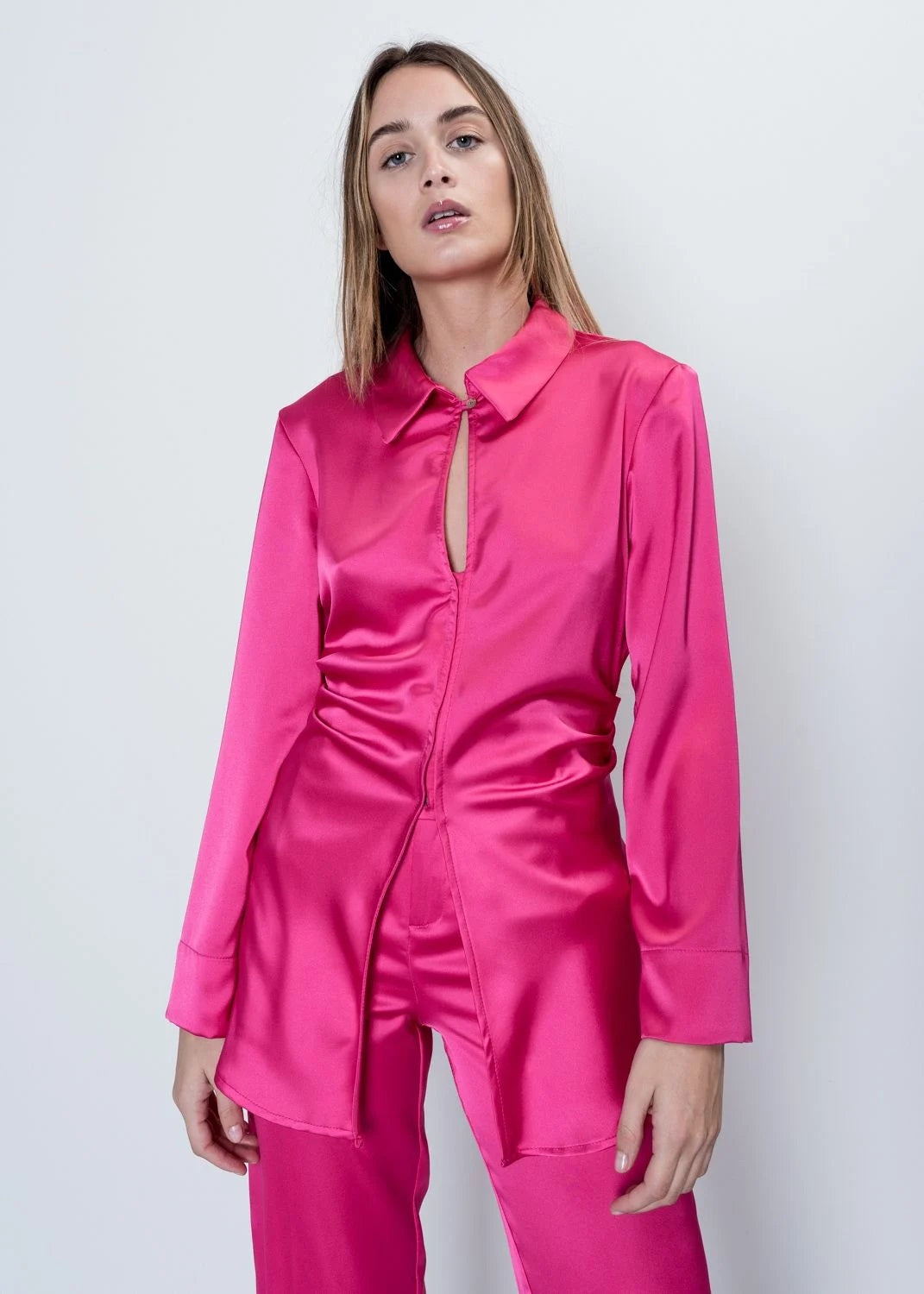 Maxi Satin Shirt-Top-Secret Closet