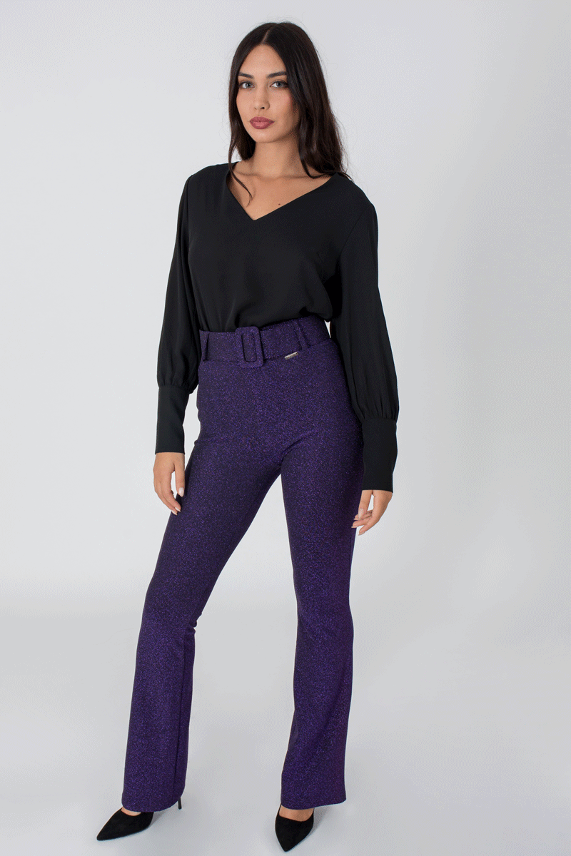 Lurex Violet Pants