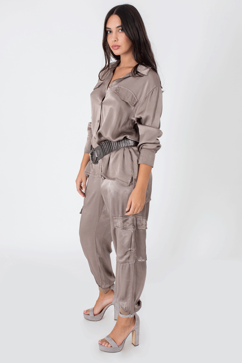 Front Pocket Oversized Shirt