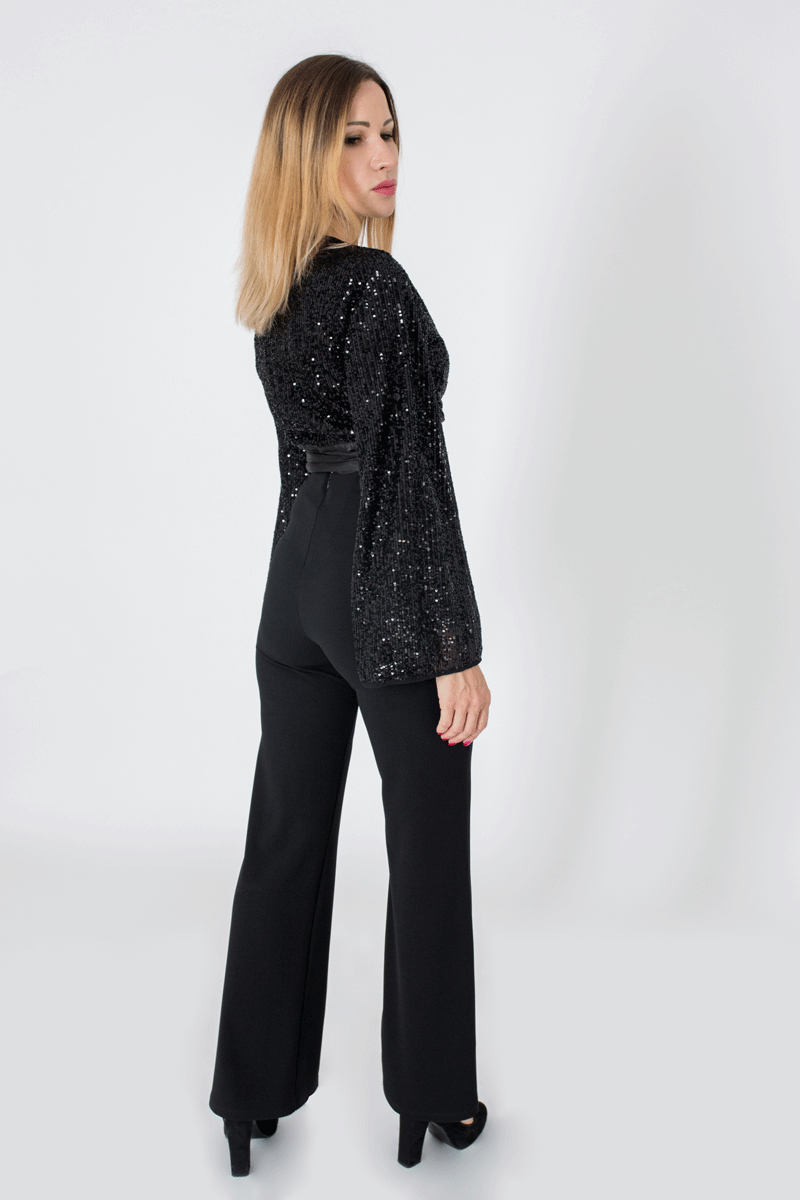 Sequin Top With Tie Waist