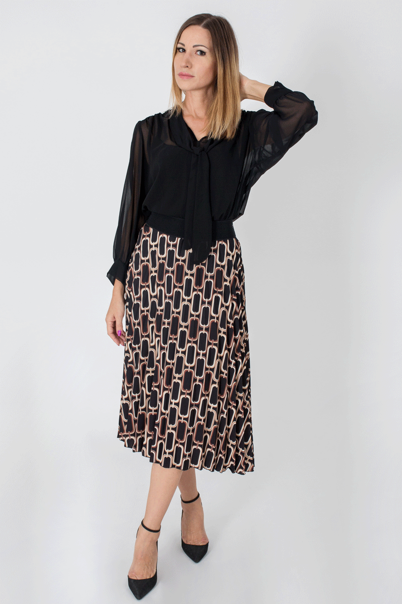 Tie-Neck Blouse-Tops-Secret Closet
