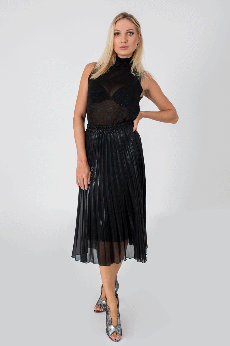 High Turtleneck Fine-Knit Sleeveless Top-Tops-Secret Closet