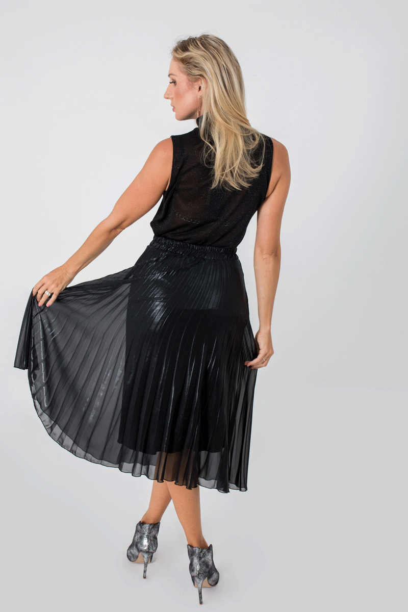 High Turtleneck Fine-Knit Sleeveless Top-Tops-Secret Closet