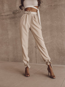 Bonya Tie Hem Peg Leg Trousers-Pants-Secret Closet