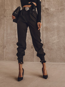 Bonya Tie Hem Peg Leg Trousers-Pants-Secret Closet