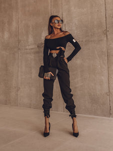 Bonya Tie Hem Peg Leg Trousers-Pants-Secret Closet