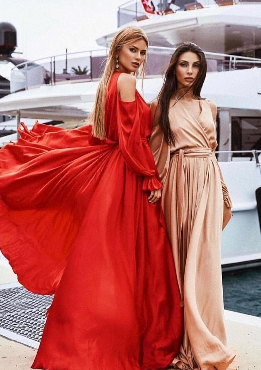 Miss Independent Maxi Satin Dress-Dress-Secret Closet