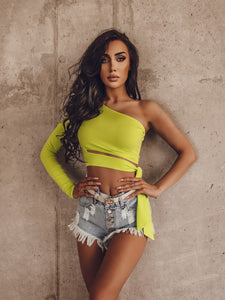 Genza One Shoulder Top-Tops-Secret Closet