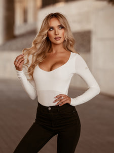 Long Sleeve Bodysuit-Tops-Secret Closet