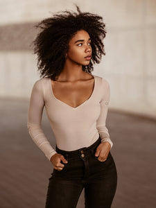 Long Sleeve Bodysuit-Tops-Secret Closet